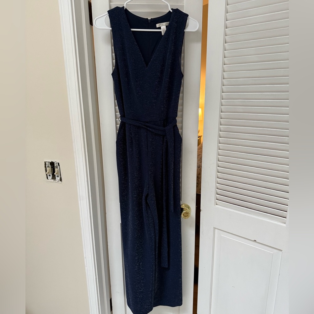 London Times Navy Jumpsuit